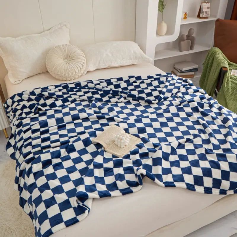 Blue Checkered Flannel Comfort Blanket