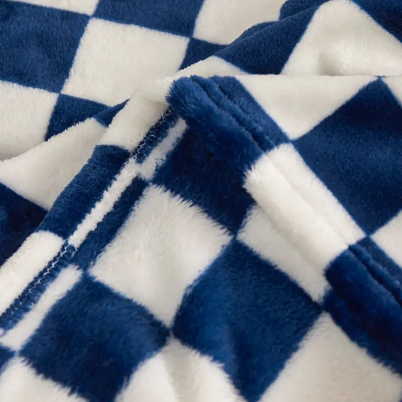 Blue Checkered Flannel Comfort Blanket