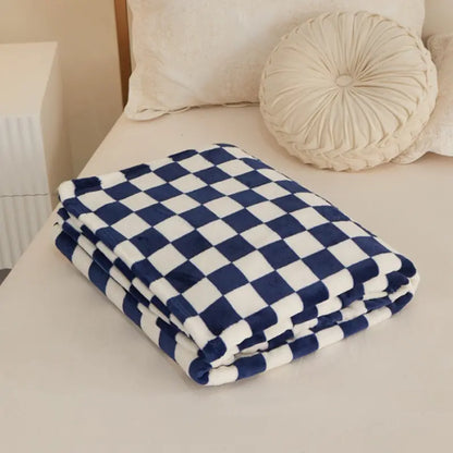 Blue Checkered Flannel Comfort Blanket